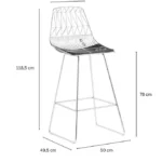 Lucy Wire Bar Stool gold im Mesh-Look - Image 2