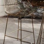 Lucy Wire Bar Stool gold im Mesh-Look