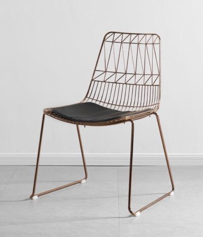 Lucy Wire Stuhl Roségold im Mesh-Look