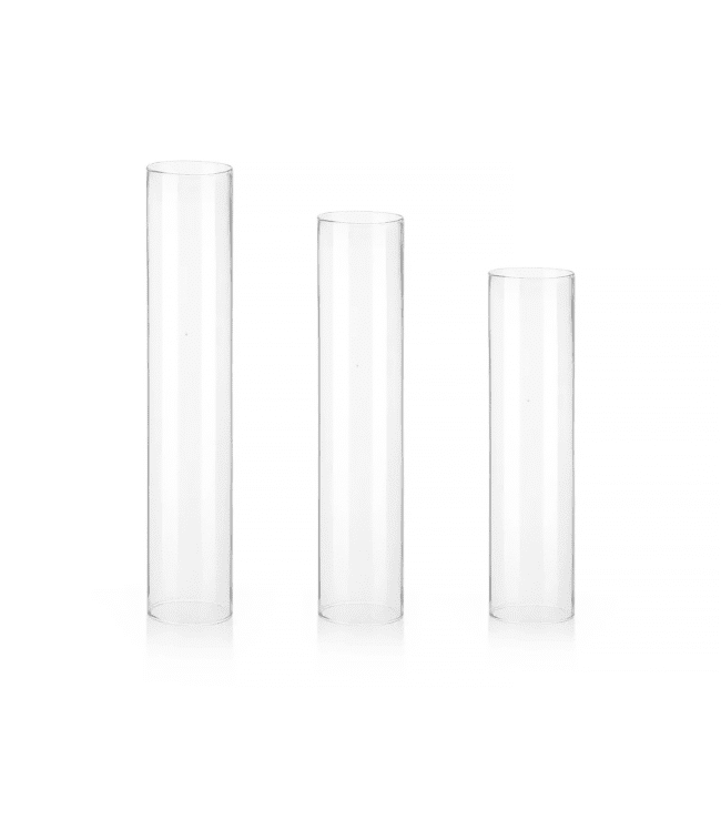 Hurricane Glaszylinder ohne Boden 3er Set: 7 x 50cm + 55cm + 60cm