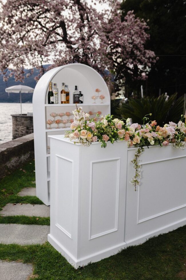Bar Rückbuffet "round arch" für Gläser 120x210x42cm weiß - Image 3