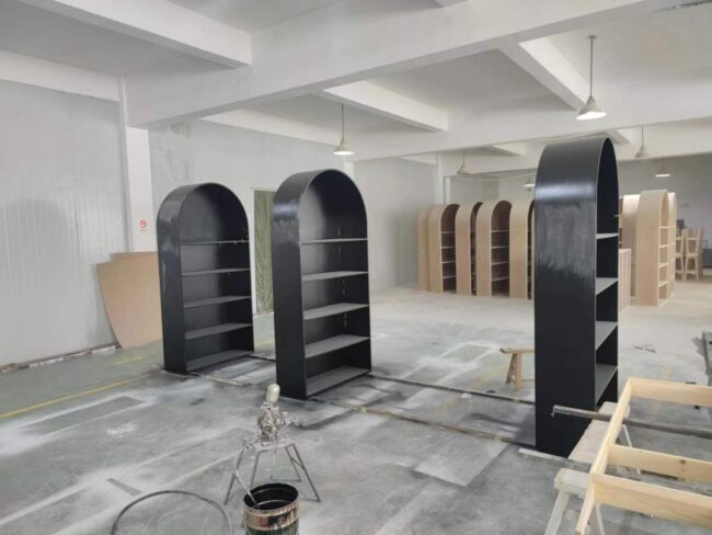 Bar Rückbuffet "round arch" für Gläser 120x210x42cm schwarz
