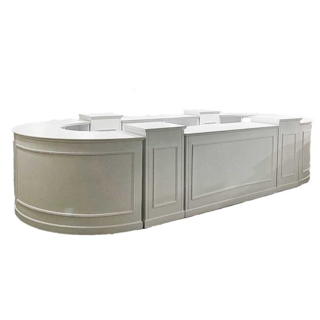 Mobile Bartheke weiß 1/4 curved 171x76x106cm - Image 2