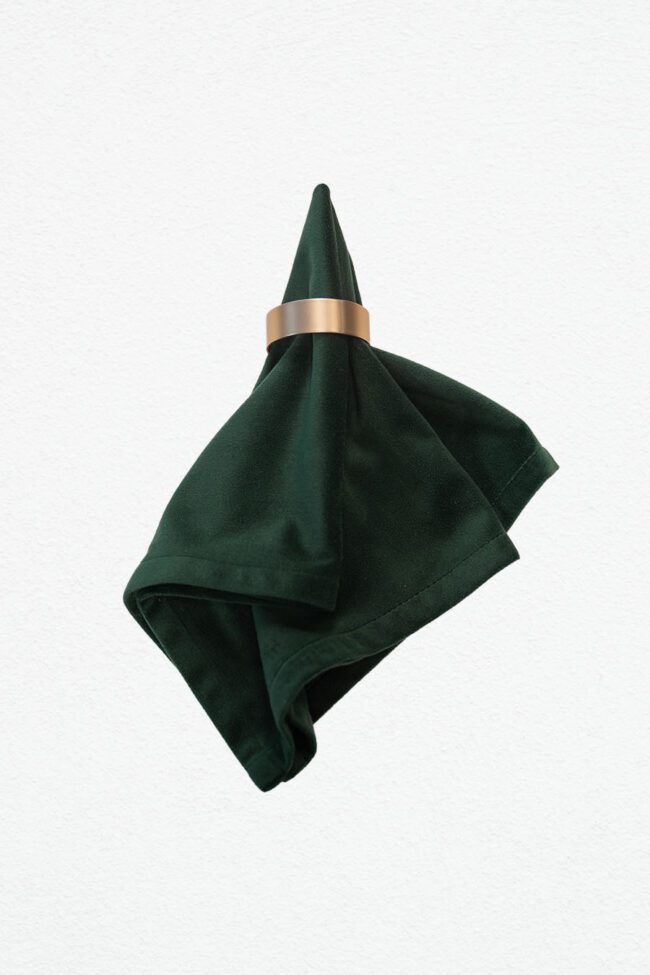 Stoffserviette aus Samt / Velours in Dark Green