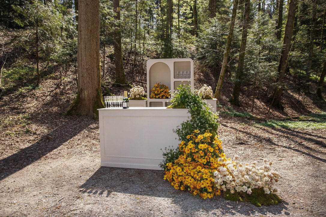 Mobile Bartheke macchiato beige rechteckig 183x60x106cm